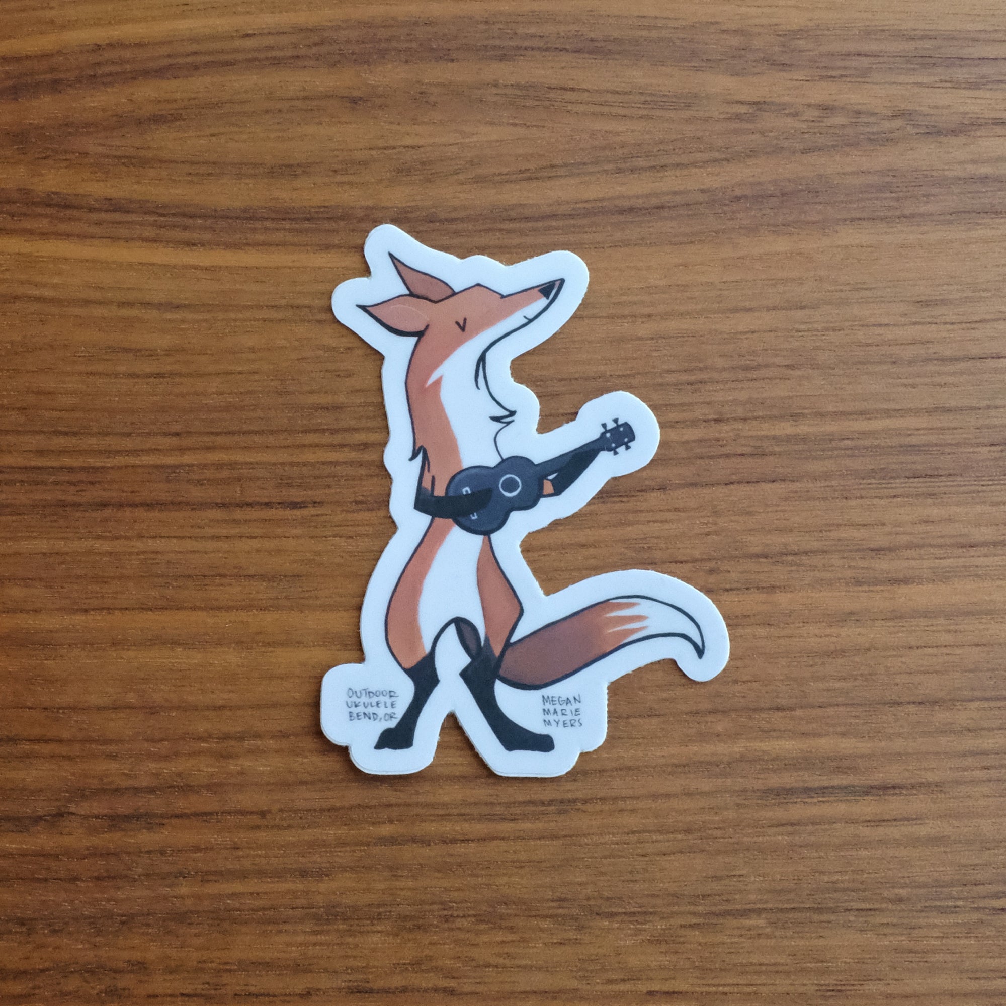 Fox with Ukulele Sticker