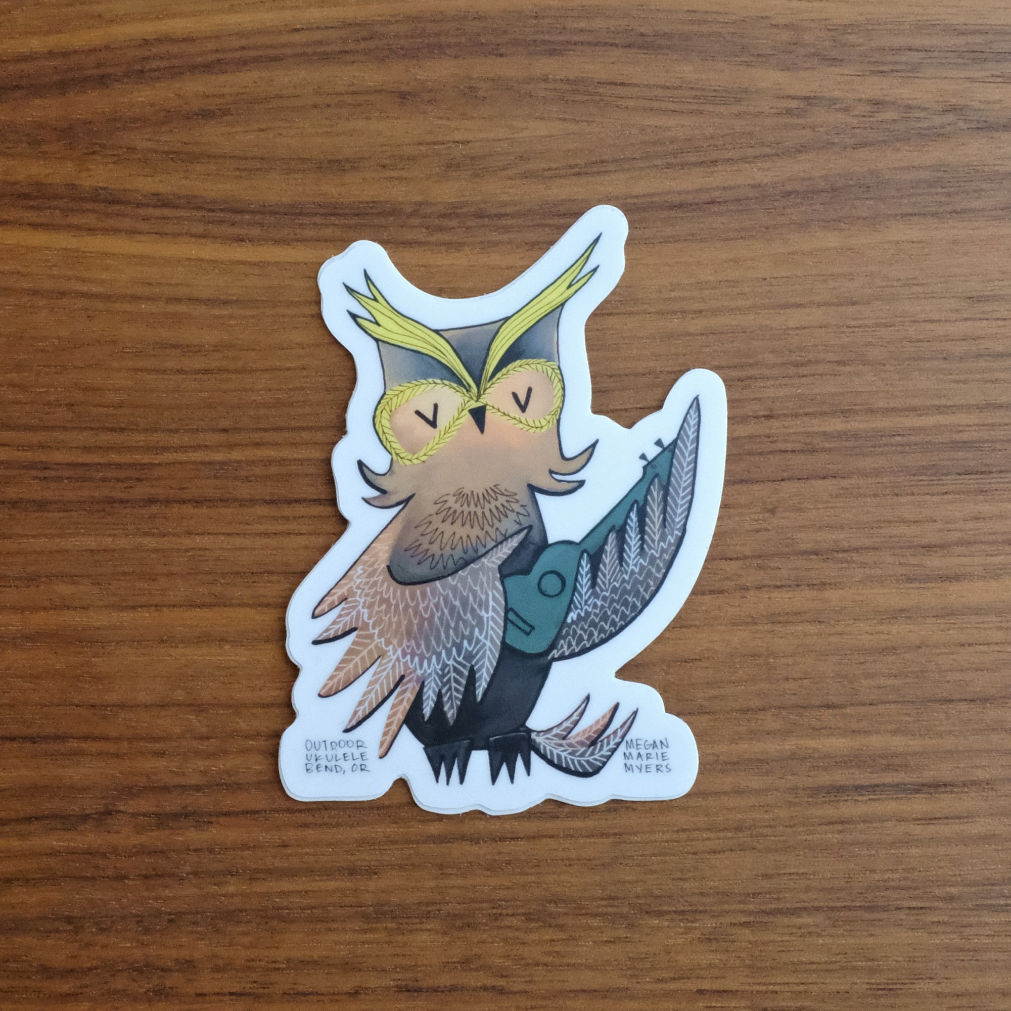 Owl with Ukulele Sticker