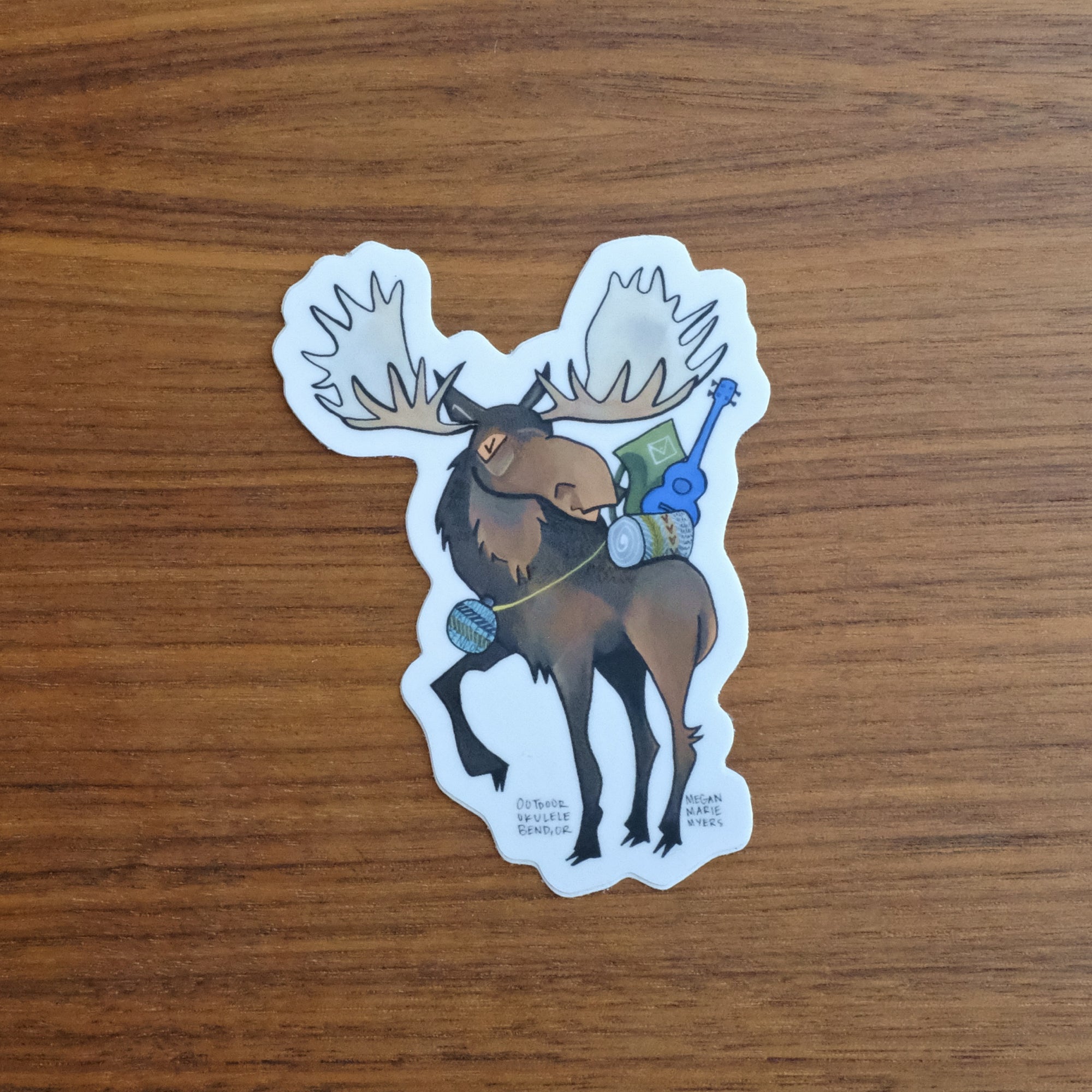 Moose with Ukulele Sticker